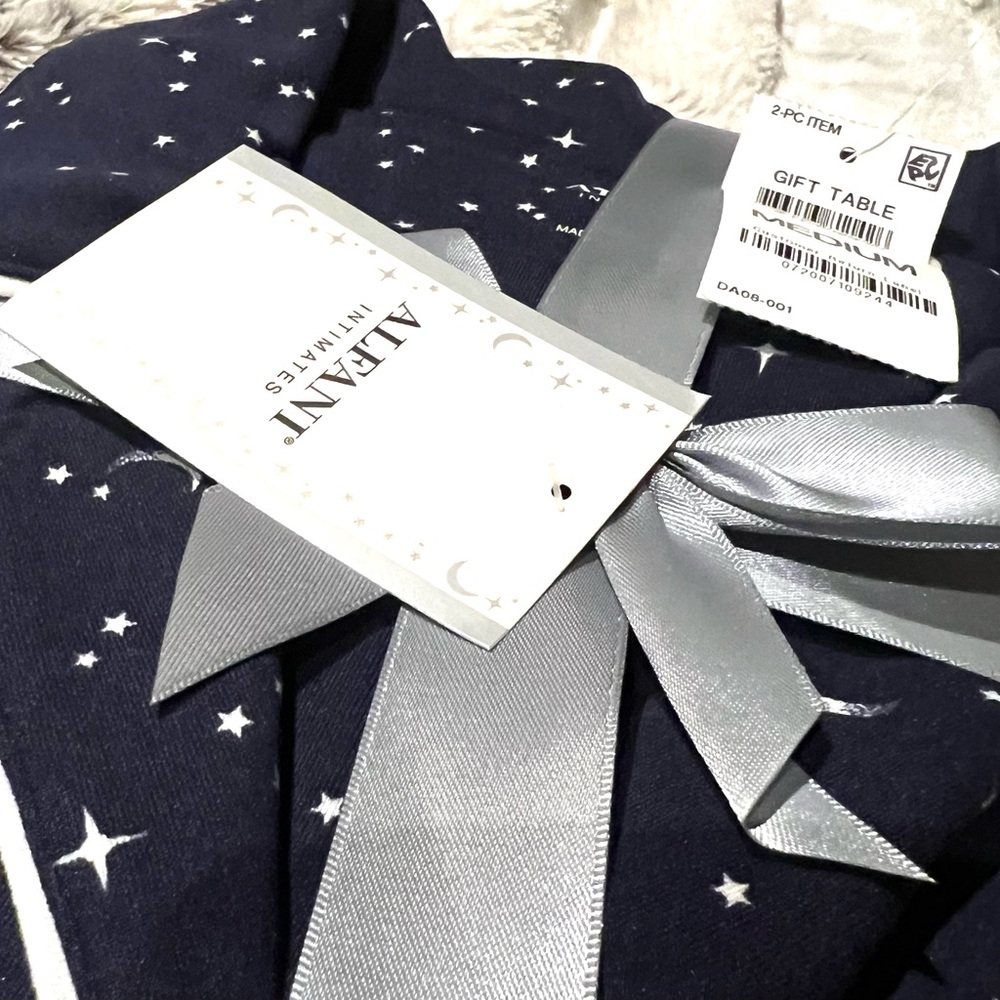 Alfani Navy and White Star Pajama Set NWT Medium - Picture 4 of 4